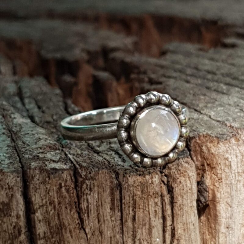 beaded moon ring