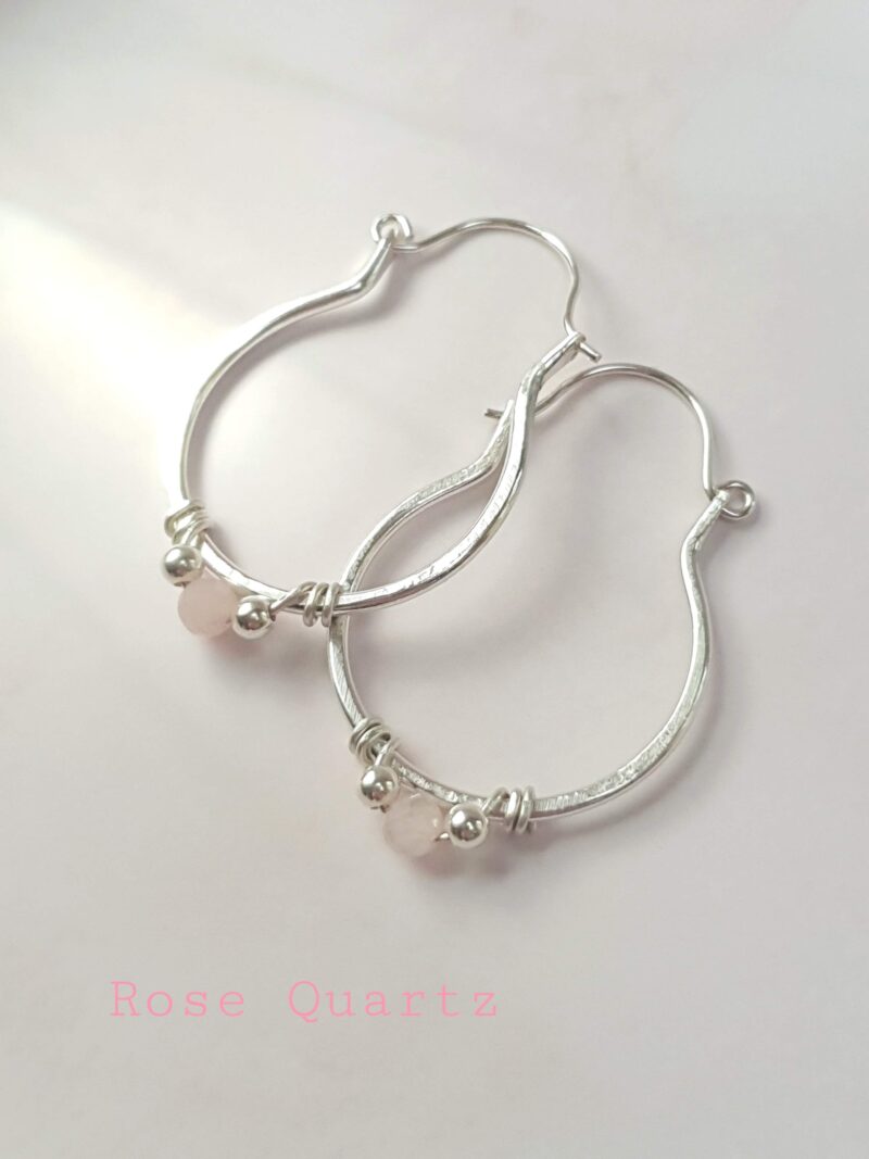 maxi boho hoops mooki jewellery rose quartz