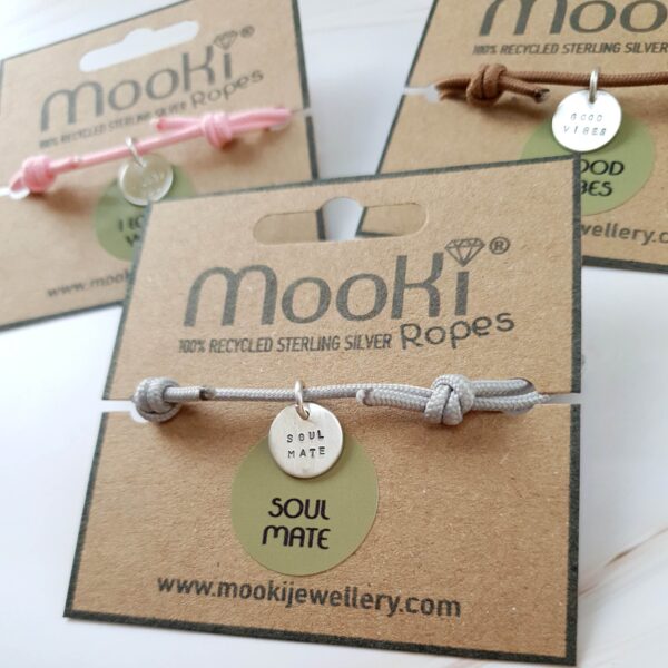 mooki ropes anxiety bracelet recylced silver