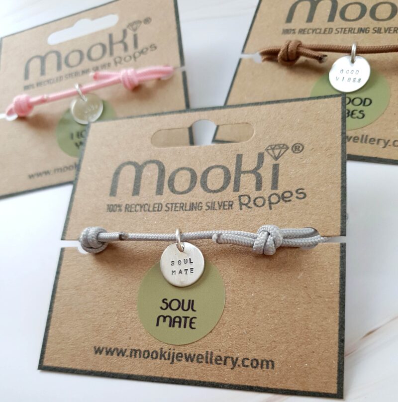 mooki ropes anxiety bracelet recylced silver