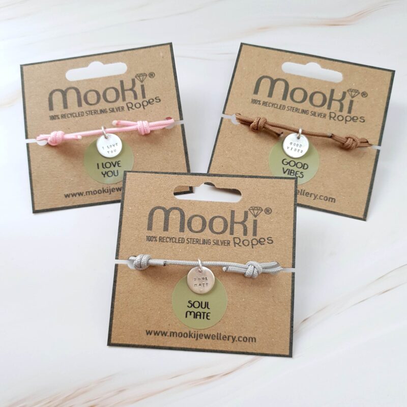 mooki ropes anxiety bracelet recylced silver