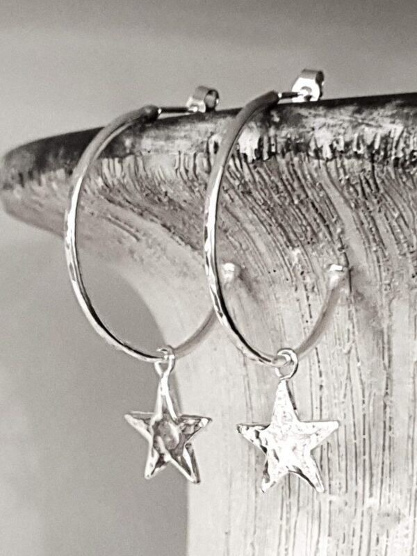 star hoops mooki jewellery silver earrings clare gladding