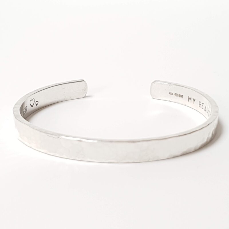 personalised maxi cuff hammered