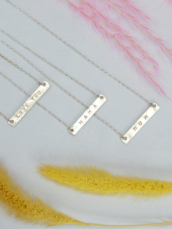 bar necklace mooki jewellery personalised sterling silver pendant