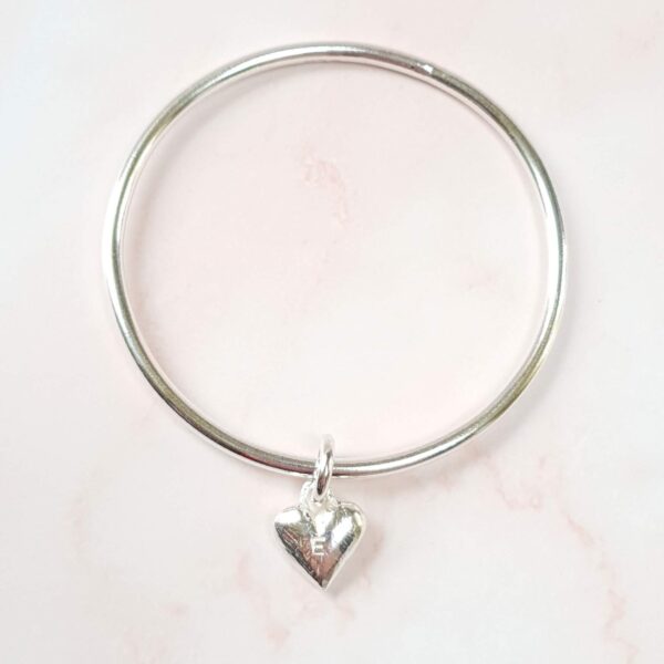 maxi heart charm bangle