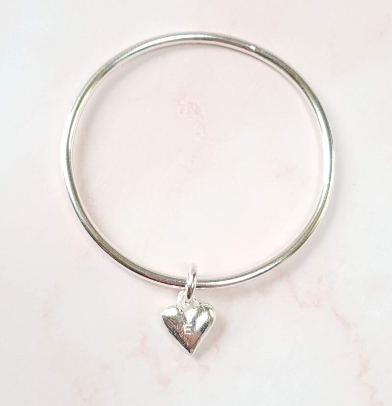 maxi heart charm bangle