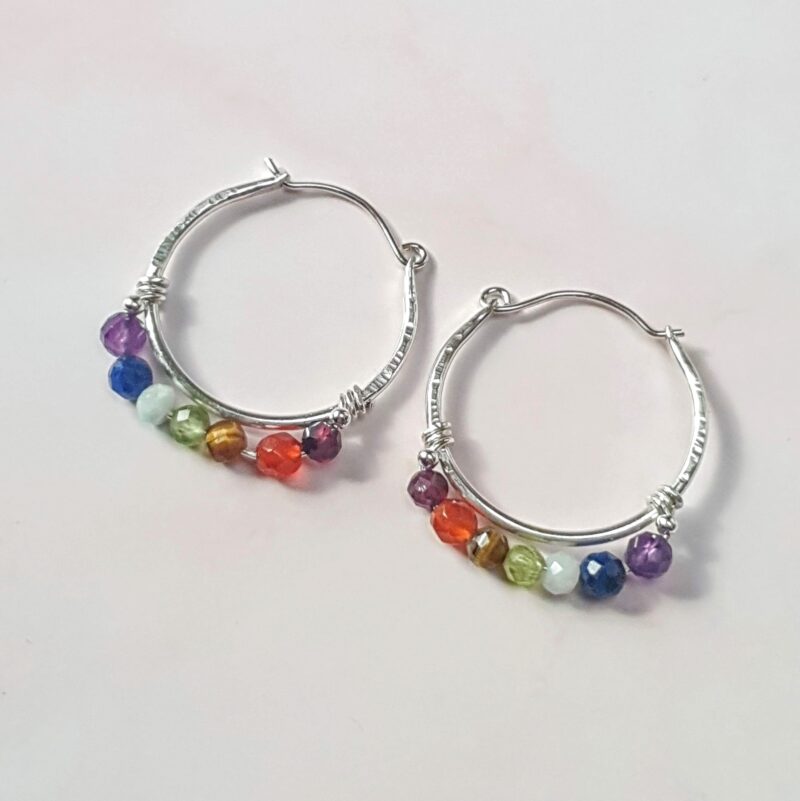 chakra hoops gemstone earrings mooki jewellery