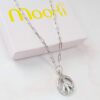 mooki maxi paperclip peace necklace