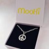 mooki maxi paperclip peace necklace