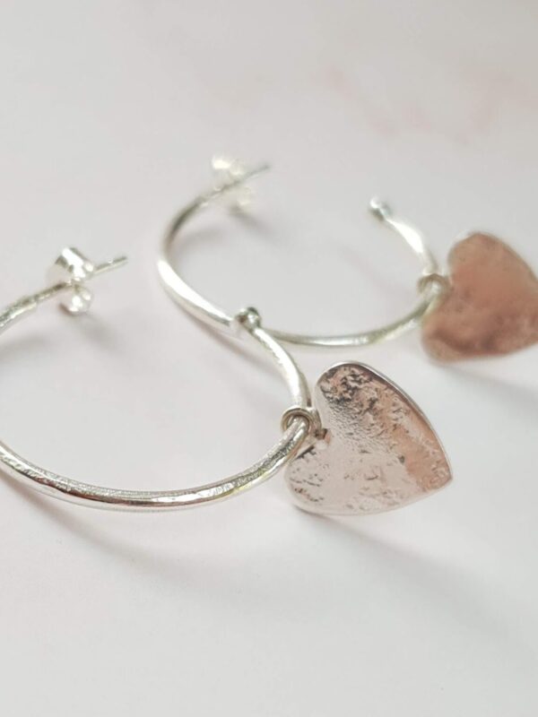 heart hoops silver mooki jewellery earrings