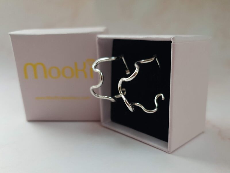 mooki jewellery wiggle hoops recycled silver earrings