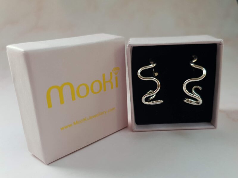 mooki jewellery wiggle hoops recycled silver earrings