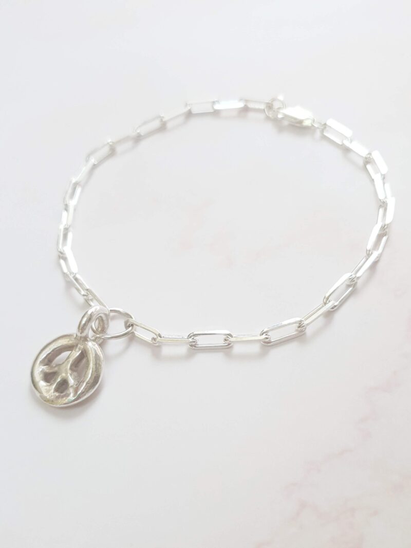 mooki jewellery peace paperclip bracelet