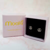 mooki jewellery peace studs recycled silver dainty