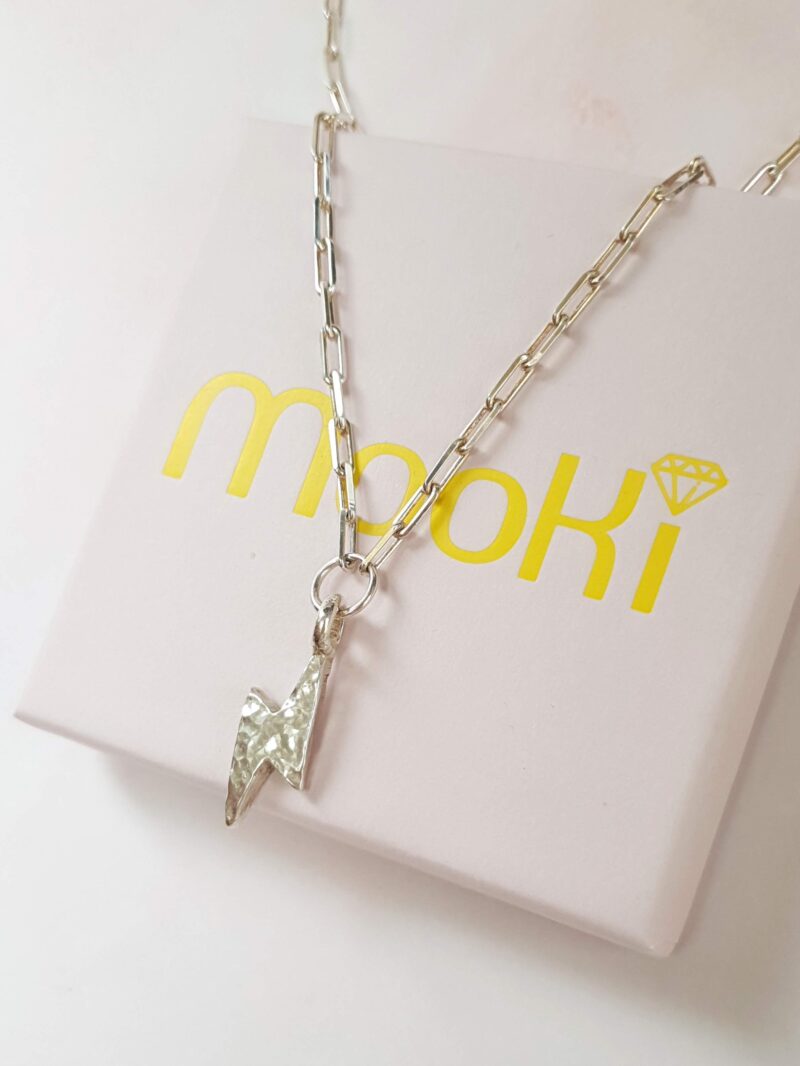 maxi elektrika trace chain paperclip necklace mooki electric bolt lightning