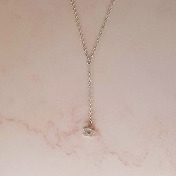 baby bloom drop necklace flower dainty silver mooki jewellery