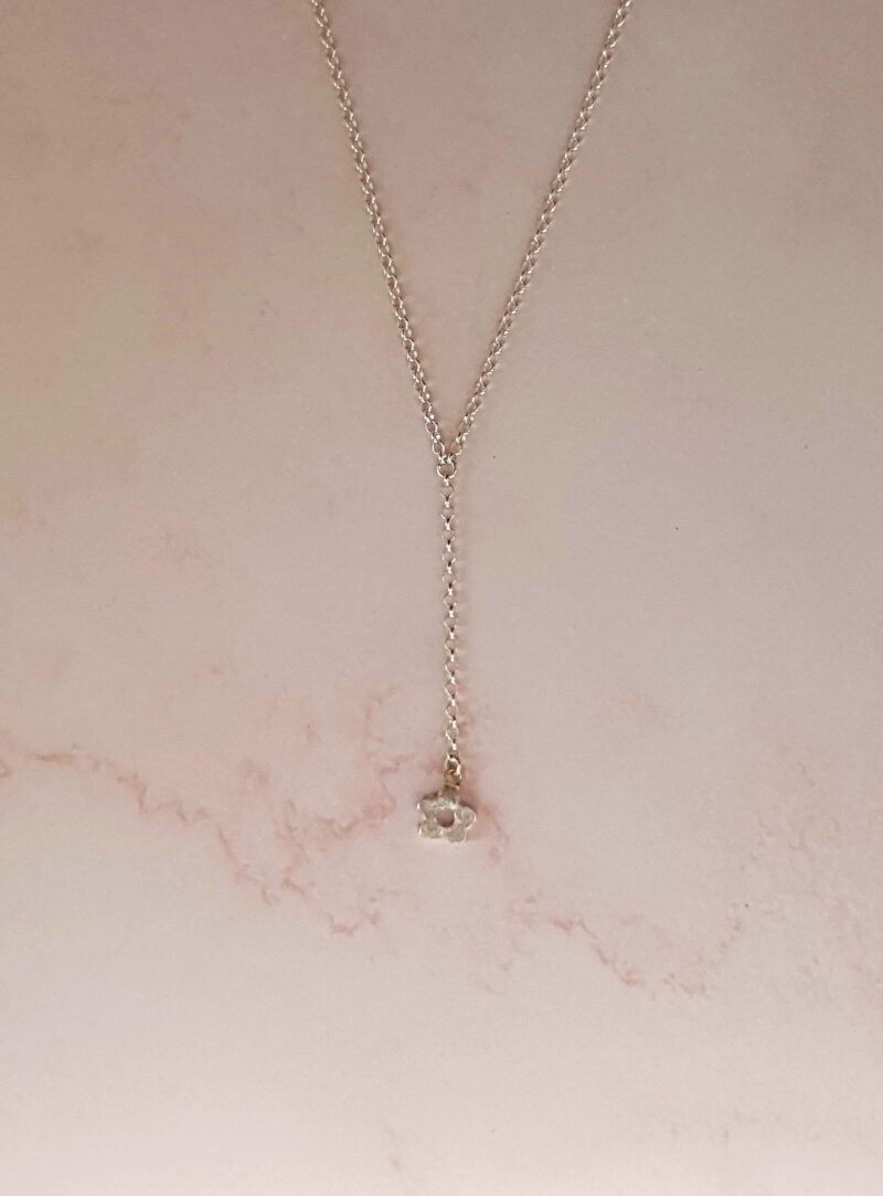 baby bloom drop necklace flower dainty silver mooki jewellery