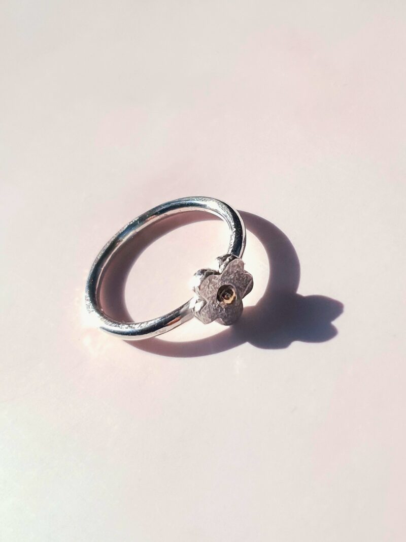 baby bloom ring flower dainty silver mooki jewellery