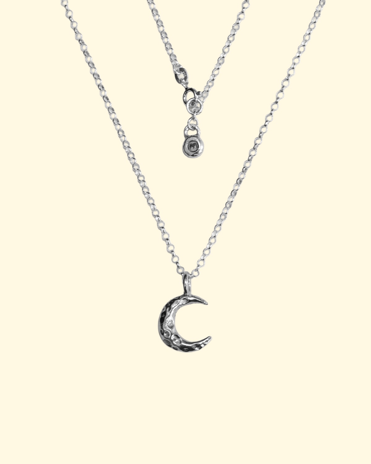 celeste necklace belcher crescent moon luxury recycled sterling silver hand made unique mooki jewellery