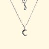 midi celeste necklace belcher crescent moon luxury recycled sterling silver hand made unique mooki jewellery
