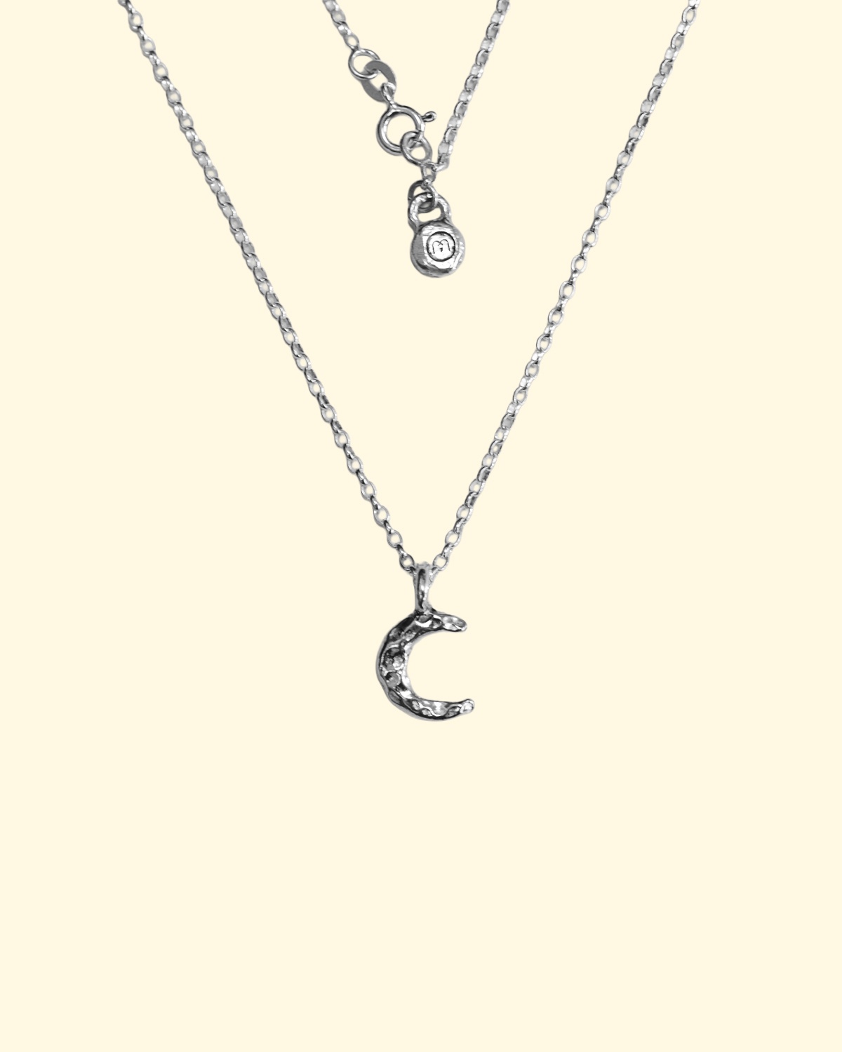 midi celeste necklace belcher crescent moon luxury recycled sterling silver hand made unique mooki jewellery