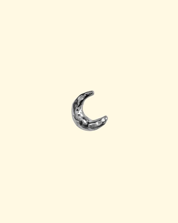 celeste studs crescent moon earrings hand made carved unique recycled sterling silver mooki jewellery
