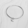 celeste bangle bracelet mooki jewellery silver sustainable moon chunky