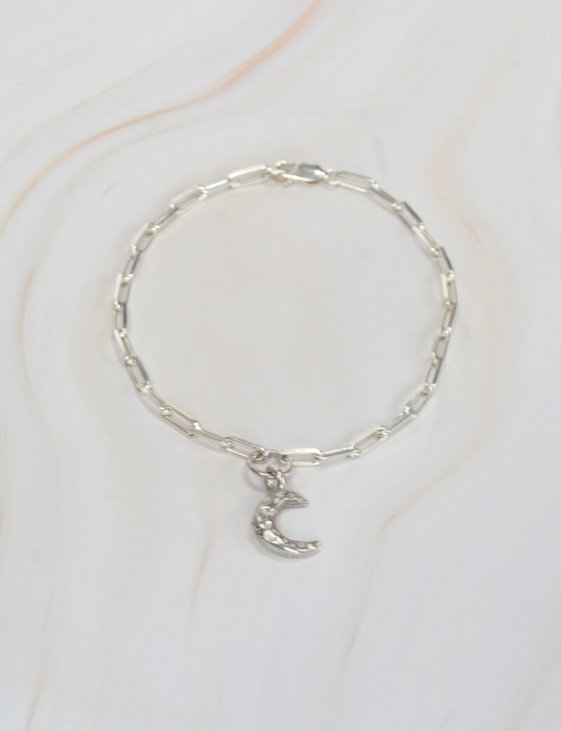 celeste bracelet paperclip mooki jewellery silver moon