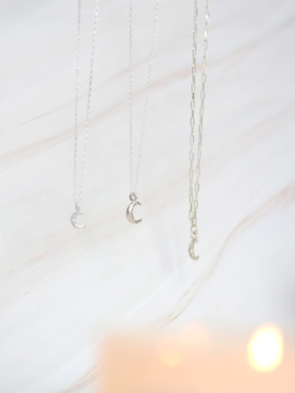 baby celeste necklace belcher mooki jewellery silver moon dainty