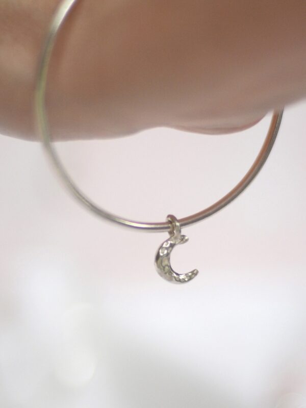 celeste bangle bracelet mooki jewellery silver sustainable moon chunky