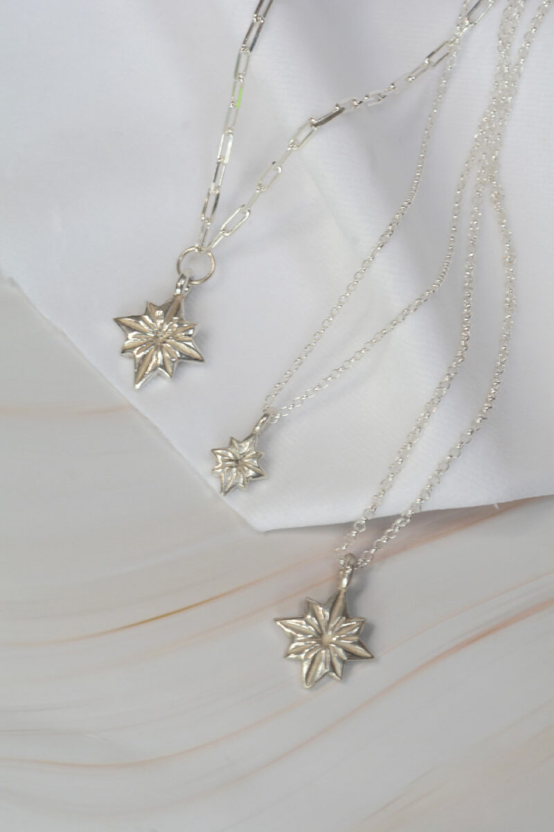 polaris maxi necklace mooki jewellery north star silver chunky dainty sustainable recycled sterling cleethorpes jewellers