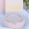 mooki jewellery chunky heart bangle sterling silver charm