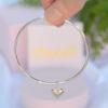 mooki jewellery chunky heart bangle sterling silver charm