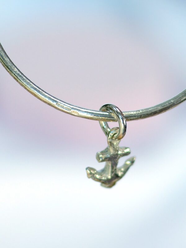 mooki jewellery anchor bangle charm sterling silver nautical sailor