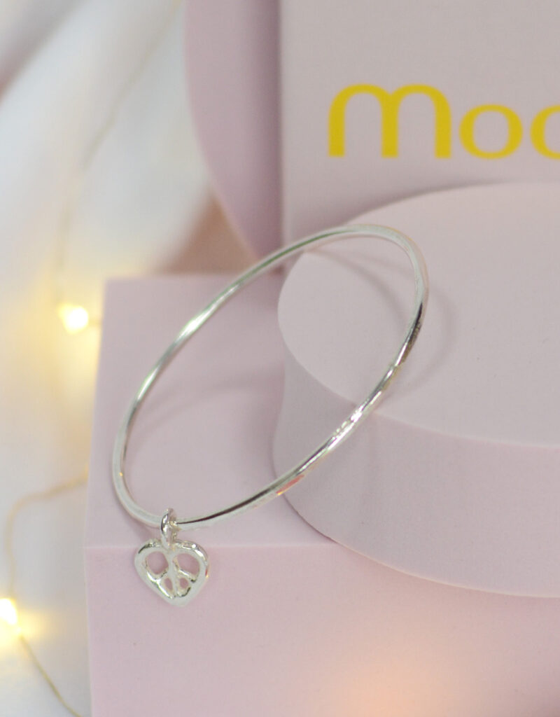 mooki love peace bangle recycled sterling silver handmade grimsby cleethorpes