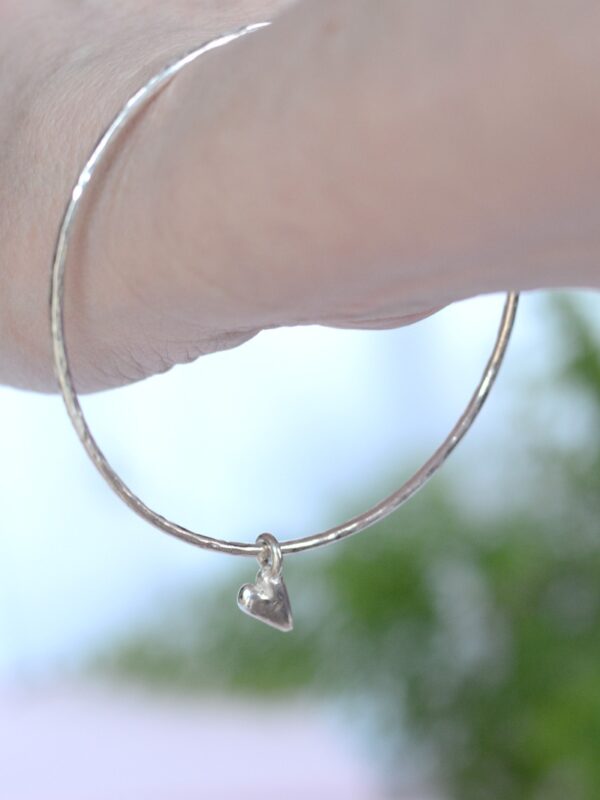 mooki jewellery pure heart bangle sterling silver charm