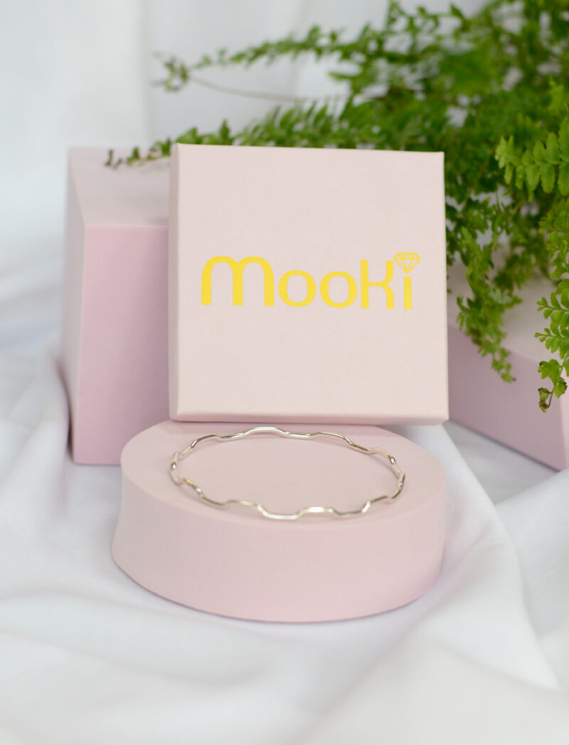 mooki jewellery athena bangle recycled sterling silver greek