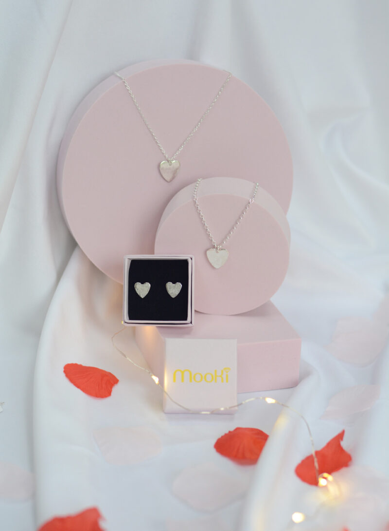 midi organic heart necklace mooki asterling silver belcher