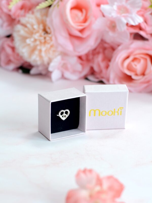 love & peace midi ring recycled sterling silver mooki jewellery