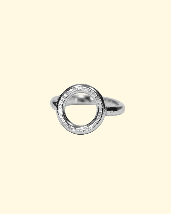 karma ring handmade open circle halo organic recycled silver unique mook jewellery