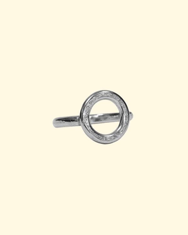 karma ring handmade open circle halo organic recycled silver unique mook jewellery