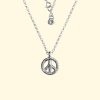 midi peace necklace ban the bomb cnd belcher chain luxury recycled sterling silver hand made unique mooki jewellery