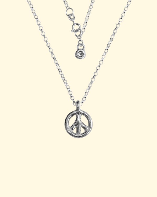 midi peace necklace ban the bomb cnd belcher chain luxury recycled sterling silver hand made unique mooki jewellery