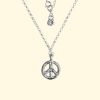 midi peace necklace ban the bomb cnd belcher chain luxury recycled sterling silver hand made unique mooki jewellery