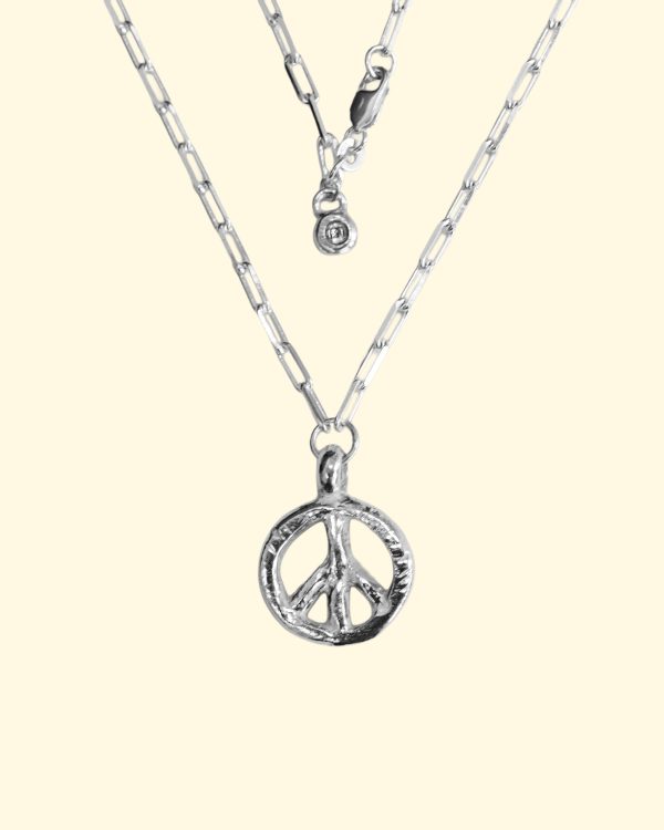 peace trace necklace cnd luxury recycled sterling silver hand made unique mooki jewellery