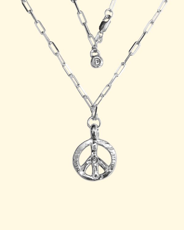 peace trace necklace cnd luxury recycled sterling silver hand made unique mooki jewellery
