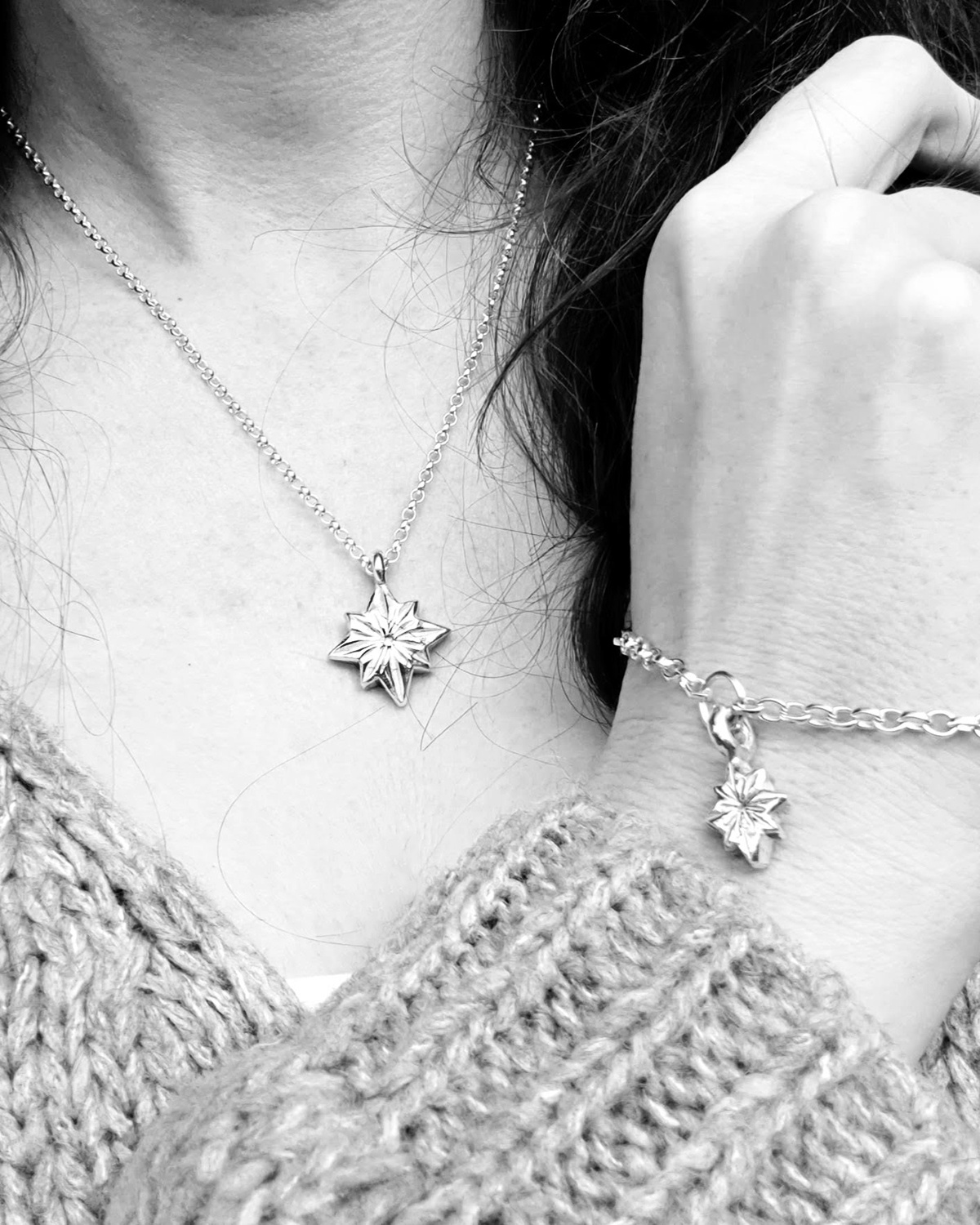 polaris necklace belcher north star luxury recycled sterling silver hand made unique mooki jewellery
