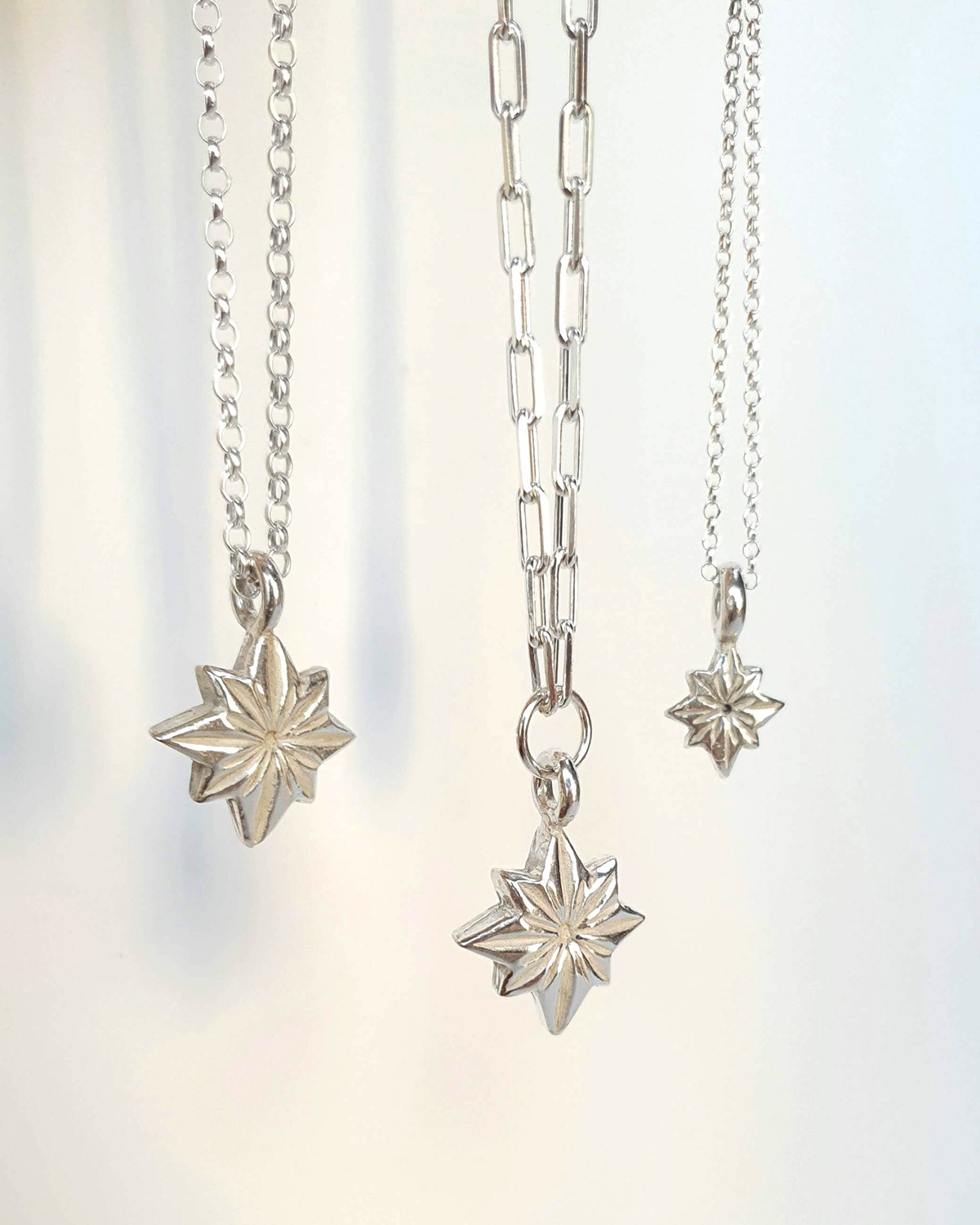 polaris necklace belcher trace north star luxury recycled sterling silver hand made unique mooki jewellery
