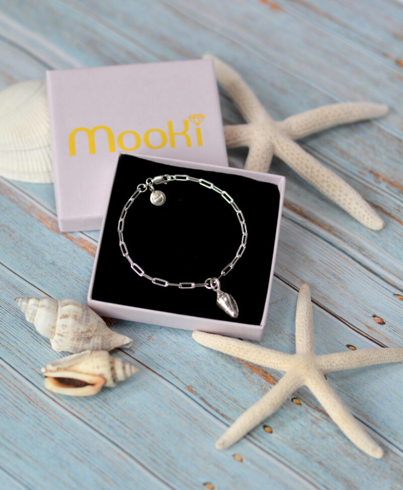 MooKi Jewellery Hoop Earrings Recycled Silver Conch Shell Charm Waltham Grimsby Jewellers