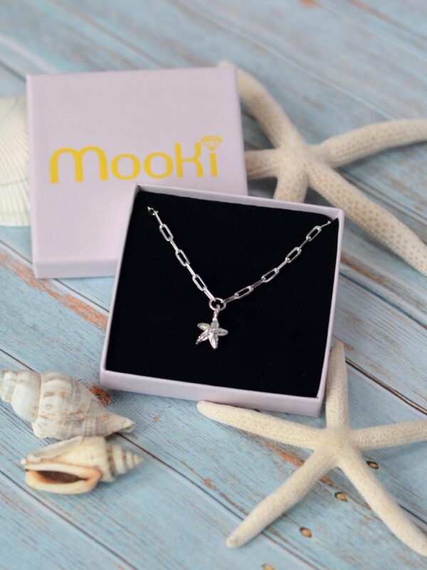 midi starfish trace necklace paperclip chain mooki jewellery waltham grimsby jewellers handcrafted silver cleethorpes beach